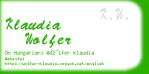 klaudia wolfer business card